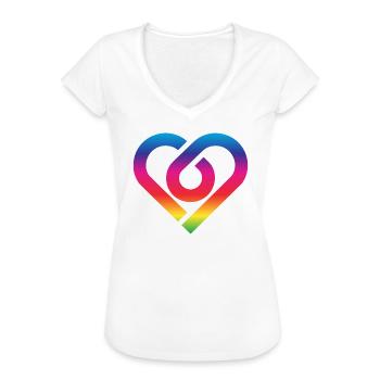Rainbow Heart Homosexuality LGBT Love - Women's Vintage T-Shirt - white - Front - Danielle (179cm)