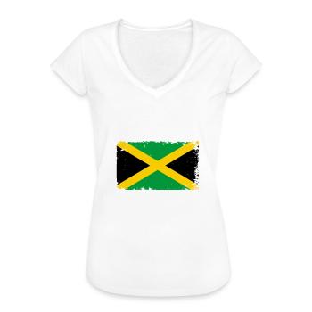 Jamaica Herzschlag Flagge Vintage Jamaica - Frauen Vintage T-Shirt - Weiß - Vorne