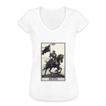Tarotkarten Tarotkarte Death Tod - Frauen Vintage T-Shirt - Weiß - Vorne