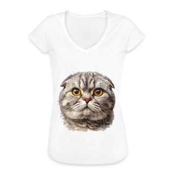 Scottish Fold Kätzchen Scottish Fold Katze - Frauen Vintage T-Shirt - Weiß - Vorne