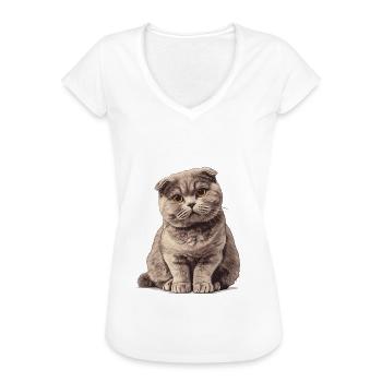 Scottish Fold Kätzchen Scottish Fold Katze - Frauen Vintage T-Shirt - Weiß - Vorne