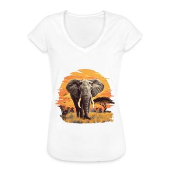 Elefanten Elefant - Frauen Vintage T-Shirt - Weiß - Vorne