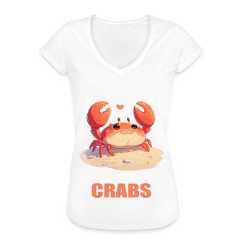 Krabbe Krabben - Frauen Vintage T-Shirt - Weiß - Vorne