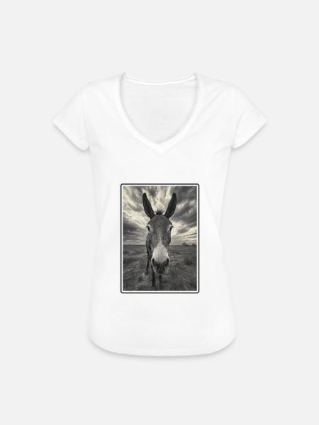 Donkey Esel - Frauen Vintage T-Shirt - Weiß