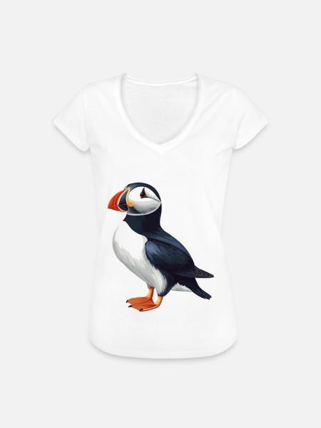 Papageientaucher - Frauen Vintage T-Shirt - Weiß