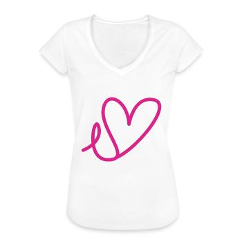 Brustkrebs Schleife T-Shirt Geschenk - Frauen Vintage T-Shirt - Weiß - Vorne