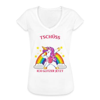 Tschüss Kindergarten Ich Glitzer in der Schule - Frauen Vintage T-Shirt - Weiß - Vorne