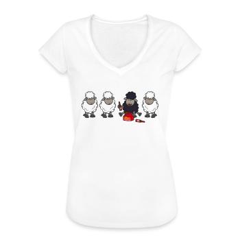 Be Different Schwarzes Schaf Bier Biertrinker Fun - Frauen Vintage T-Shirt - Weiß - Vorne