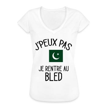 J'Peux Pas Pakistan Humour Idée Cadeau Pakistanais - T-shirt vintage Femme - blanc - Devant - Danielle (179cm)