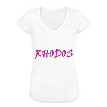 rhodos - Frauen Vintage T-Shirt - Weiß - Vorne