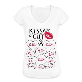 Junggesellenabschied Küssen oder Ausschneiden - Frauen Vintage T-Shirt - Weiß - Vorne