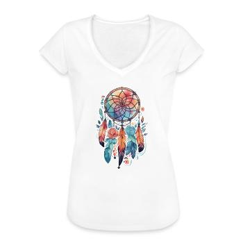 Dream Catcher Traumfänger Federn - Frauen Vintage T-Shirt - Weiß - Vorne