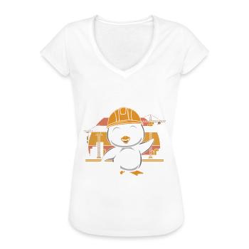 Confidence Under Construction Pinguin Baustelle - Frauen Vintage T-Shirt - Weiß - Vorne