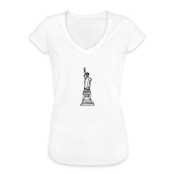 Statue de la liberté new york - T-shirt vintage Femme - blanc - Devant - Danielle (179cm)