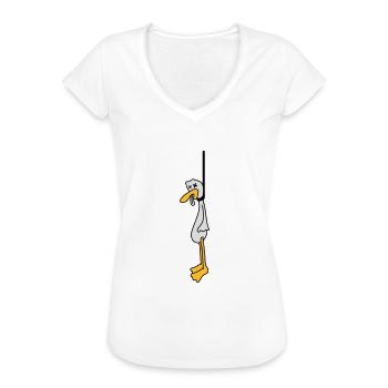 Hanged Duck - Frauen Vintage T-Shirt - Weiß - Vorne
