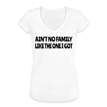 Aucune famille n’est comme celle que j’ai - T-shirt vintage Femme - blanc - Devant - Danielle (179cm)