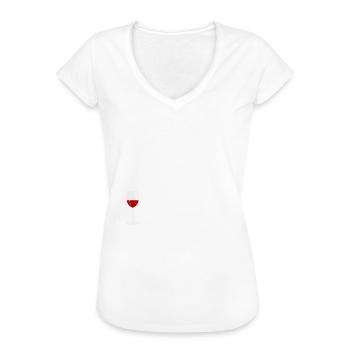 Rot Wein Kaffee Hund - Frauen Vintage T-Shirt - Weiß - Vorne