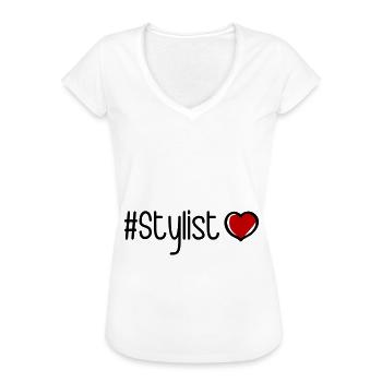 Stylist Heart - Women's Vintage T-Shirt - white - Front - Danielle (179cm)
