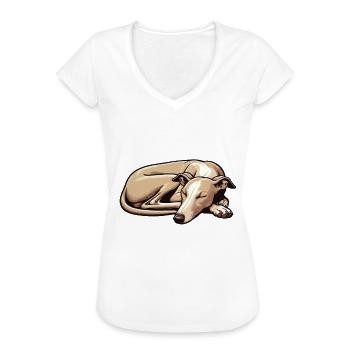 Offizielles Schlafshirt Whippet Windhund Whippets - Frauen Vintage T-Shirt - Weiß - Vorne