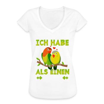 Papagei - Frauen Vintage T-Shirt - Weiß - Vorne