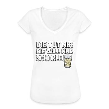 Pfälzerin Weinschorle Schorle Lustig Geschenk - Frauen Vintage T-Shirt - Weiß - Vorne