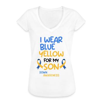 Down Syndrom Vater und Mutter mit Kind - Frauen Vintage T-Shirt - Weiß - Vorne