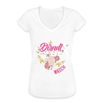 Mein Dirndl is in da Wäsch Bayerisches Dirndl Shir - Frauen Vintage T-Shirt - Weiß - Vorne