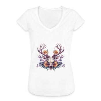 Dirndl zu klein Trachtenshirt Damen Tracht Dirndl - Frauen Vintage T-Shirt - Weiß - Vorne
