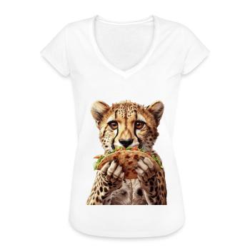 Gepard - Frauen Vintage T-Shirt - Weiß - Vorne