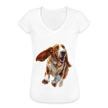 Basset - Frauen Vintage T-Shirt - Weiß - Vorne