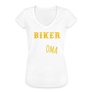 Oma Biker Spruch Muttertag Großmutter Mama Mutter - Frauen Vintage T-Shirt - Weiß - Vorne