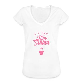 Ich liebe die Sauna - Frauen Vintage T-Shirt - Weiß - Vorne