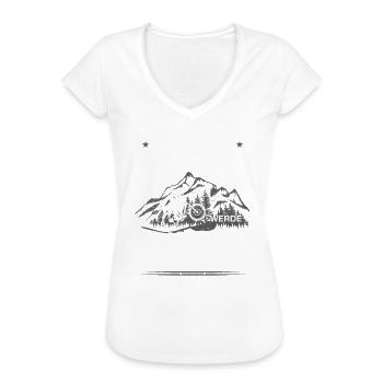 MTB Spruch Nicht Aufgeben Fluchen Fahrrad Berge - Frauen Vintage T-Shirt - Weiß - Vorne