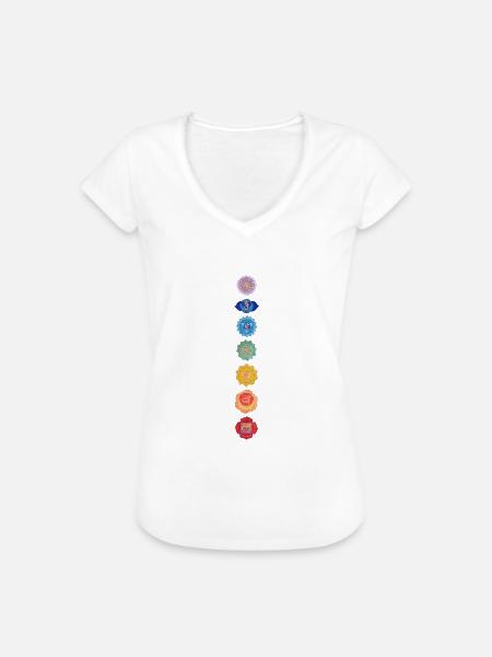 Chakra Sanskrit - Frauen Vintage T-Shirt - Weiß