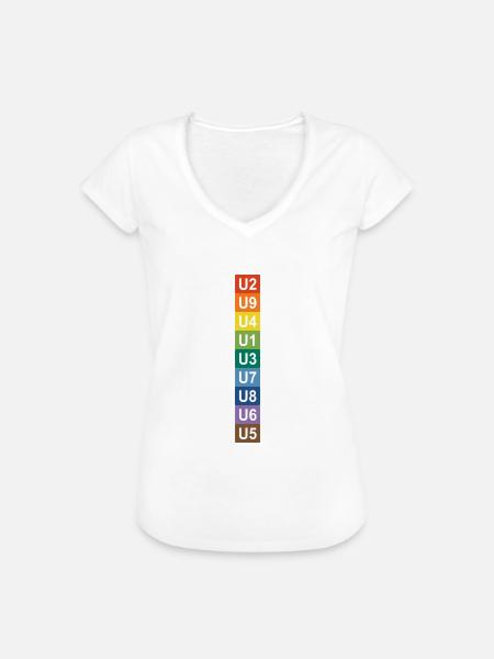 U-Bahn Regenbogen Berlin - Frauen Vintage T-Shirt - Weiß