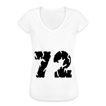 72 Zahl Trikot - Frauen Vintage T-Shirt - Weiß - Vorne - Danielle (179cm)