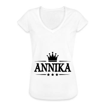 Annika - Frauen Vintage T-Shirt - Weiß - Vorne - Danielle (179cm)
