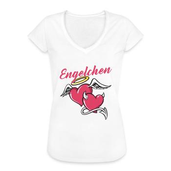 Rosenmontag Engelchen Teufelchen Fasching Karneval - Frauen Vintage T-Shirt - Weiß - Vorne