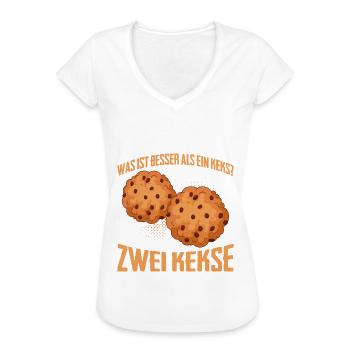 Was ist besser als ein Keks? Zwei Kekse Lieblibgse - Frauen Vintage T-Shirt - Weiß - Vorne