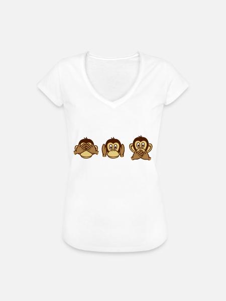 Affen - Frauen Vintage T-Shirt - Weiß