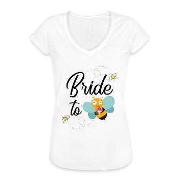 Braut Imkerin Bride to Bee Biene Geschenk - Frauen Vintage T-Shirt - Weiß - Vorne - Danielle (179cm)
