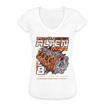V8 fahren ist wie Reiten nur Vegan Achtzylinder - Frauen Vintage T-Shirt - Weiß - Vorne