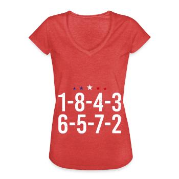 18436572 mécanicien pour moteurs V8 Cadeau - T-shirt vintage Femme - rouge chiné - Devant - Danielle (179cm)