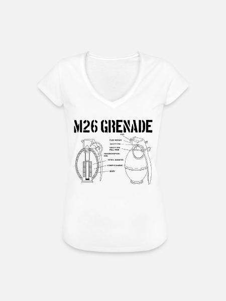 M26-Granate-Schema Grenadier M26-Granate - Frauen Vintage T-Shirt - Weiß
