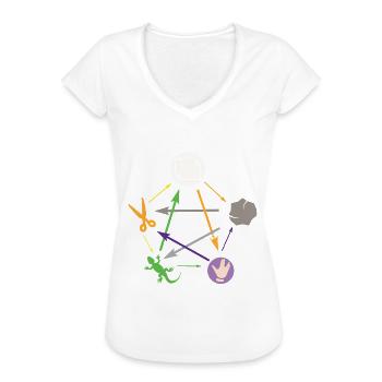 Spock Echse Papier Schere Stein Sheldone - Frauen Vintage T-Shirt - Weiß - Vorne
