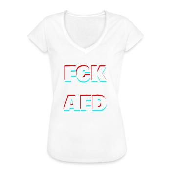 FCK AFD - Frauen Vintage T-Shirt - Weiß - Vorne
