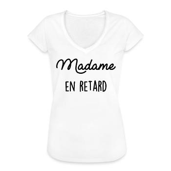 Madam in Delay - Women's Vintage T-Shirt - white - Front - Danielle (179cm)