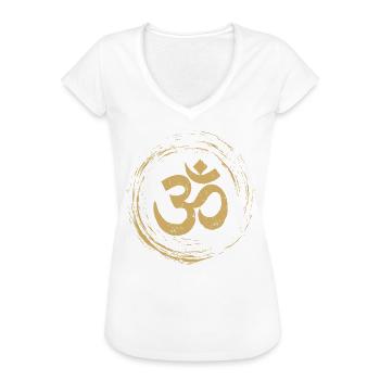 Om Symbol Kreis - Frauen Vintage T-Shirt - Weiß - Vorne