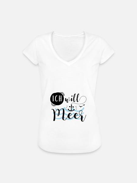 Ich will Meer - Frauen Vintage T-Shirt - Weiß