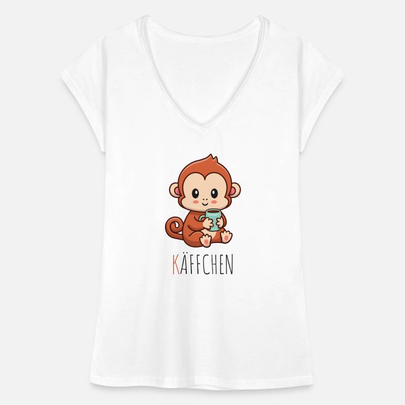 Käffchen Äffchen mit Tasse Kaffee Kaffeetrinker Frauen Vintage T-Shirt
